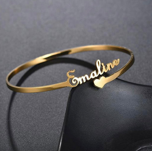 Customize Name Bangle Gold plated.