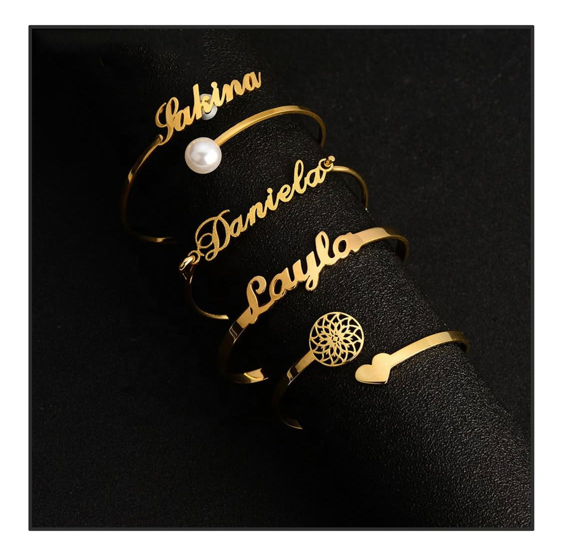 Customize Name Bangle Gold plated.