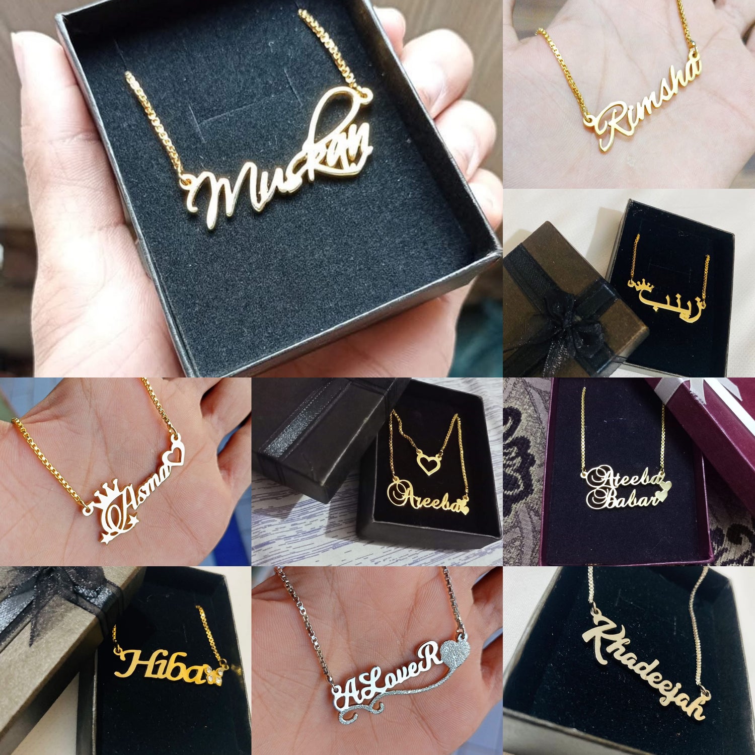 WOMENS GOLD PLATED NAME NECKLACE JEWELRY