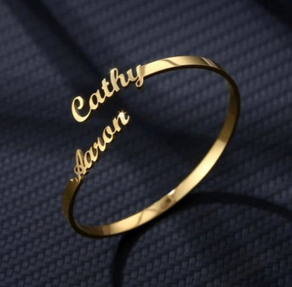 Customize Name Bangle Gold plated.