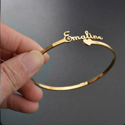 Customize Name Bangle Gold plated.