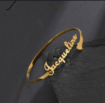 Customize Name Bangle Gold plated.